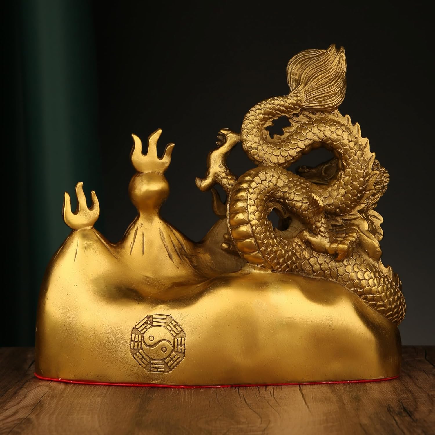 Usoway Brass Fire Dragon Figurine for Home Dcor