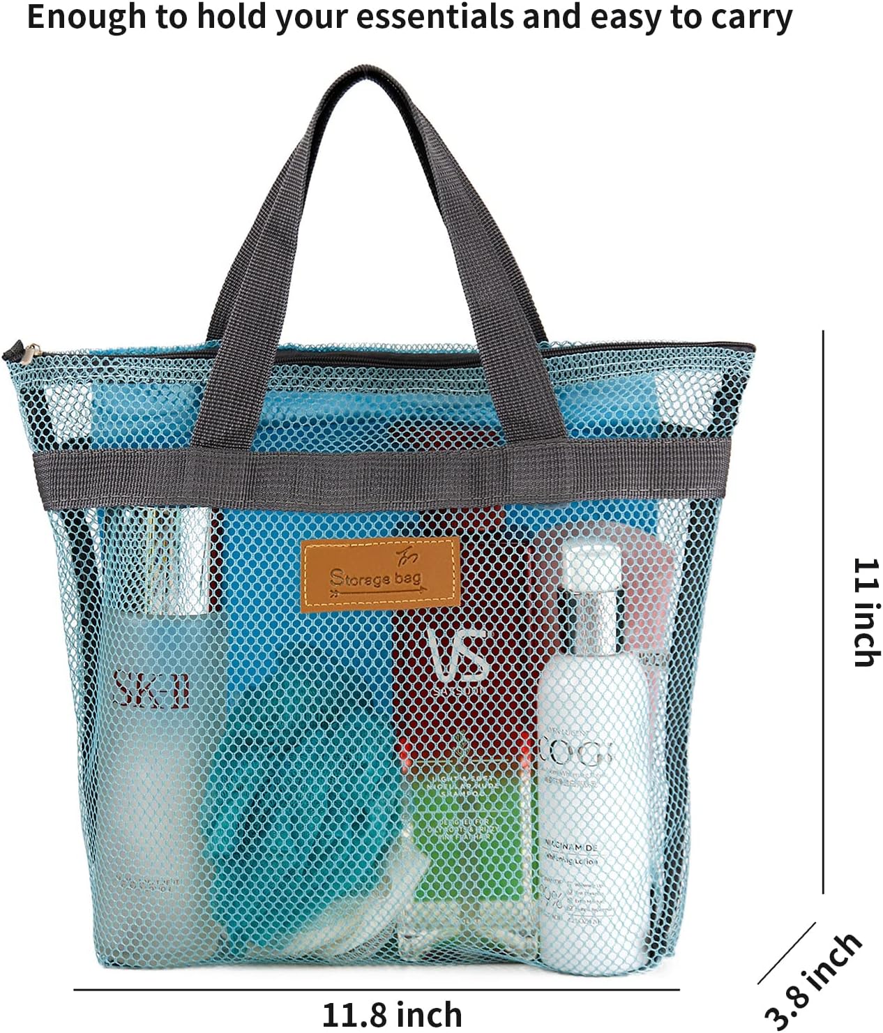 TOPASION Mesh Shower Caddy Bag for Travel and Gym