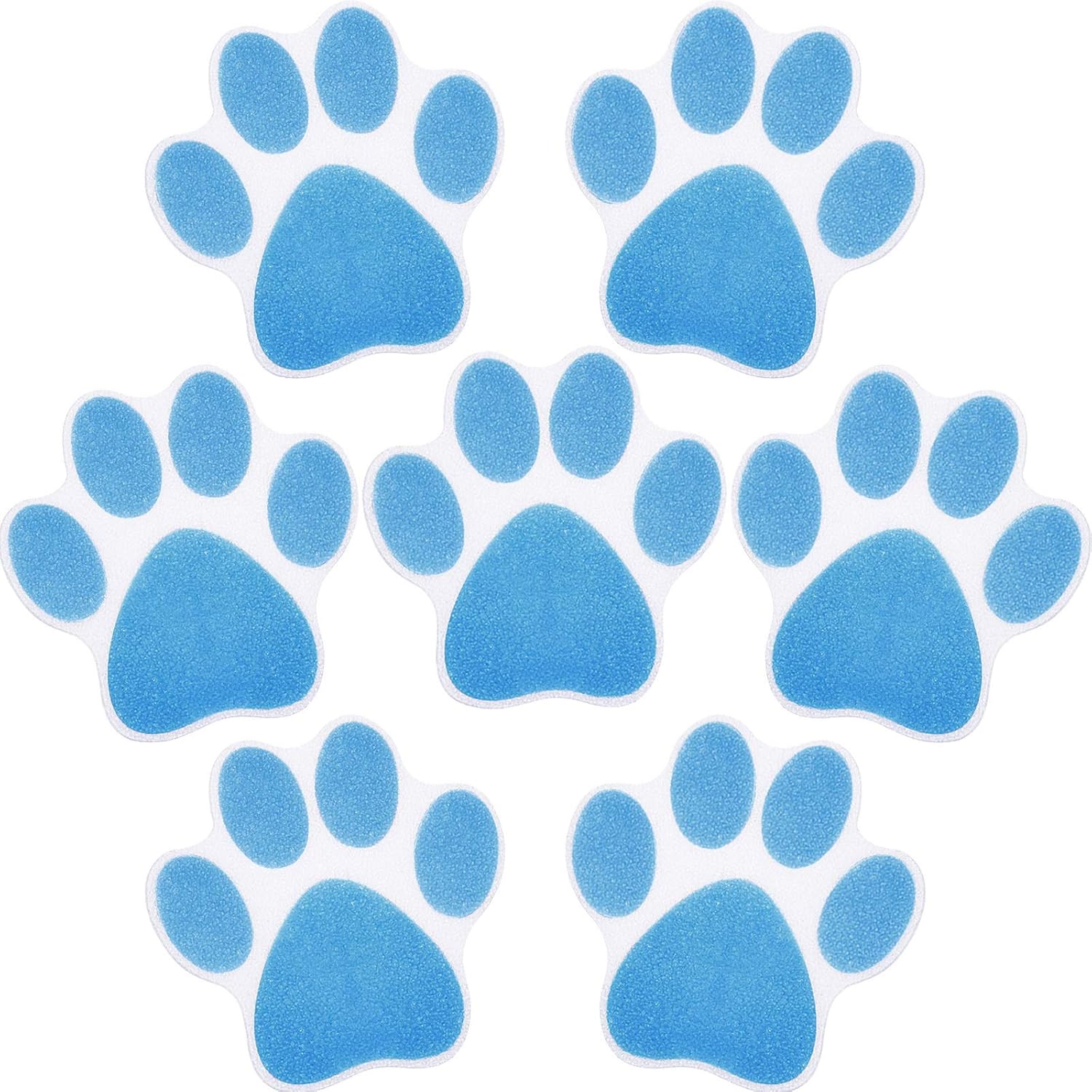 20 Piece Non-Slip Paw Print Bath Treads Blue