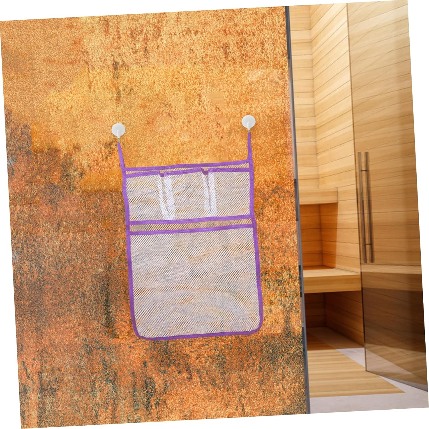 Mobestech Hanging Shower Organizer Mesh Bag for Bath Supplies