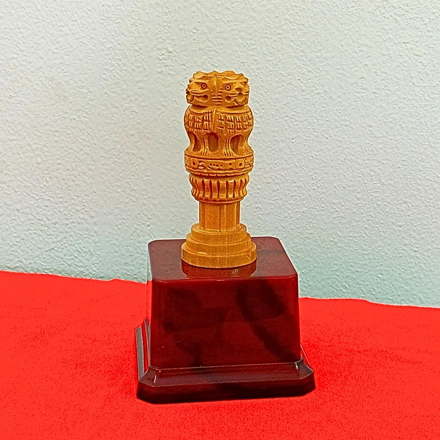 Wooden Ashoka Pillar 3 Inch with Stand 5 Inch