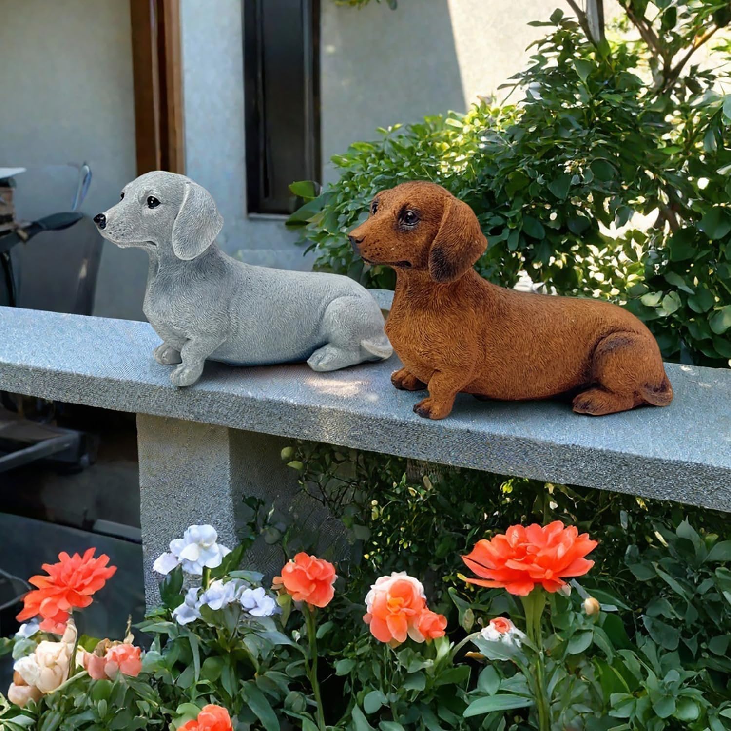 Brown Simulated Sausage Dog Resin Figurine Ornament