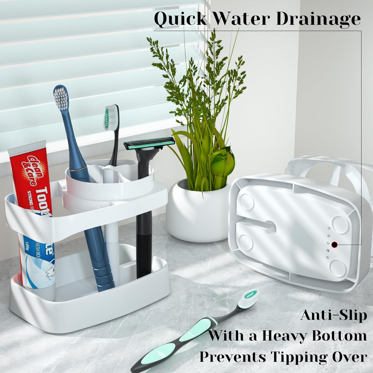 CRKIOB Family Toothbrush Holder with Drainage and Ventilation 1