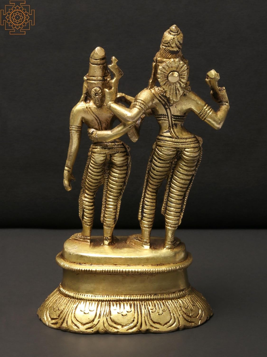 5-Inch Dancing Lord Shiva Parvati Brass Statue