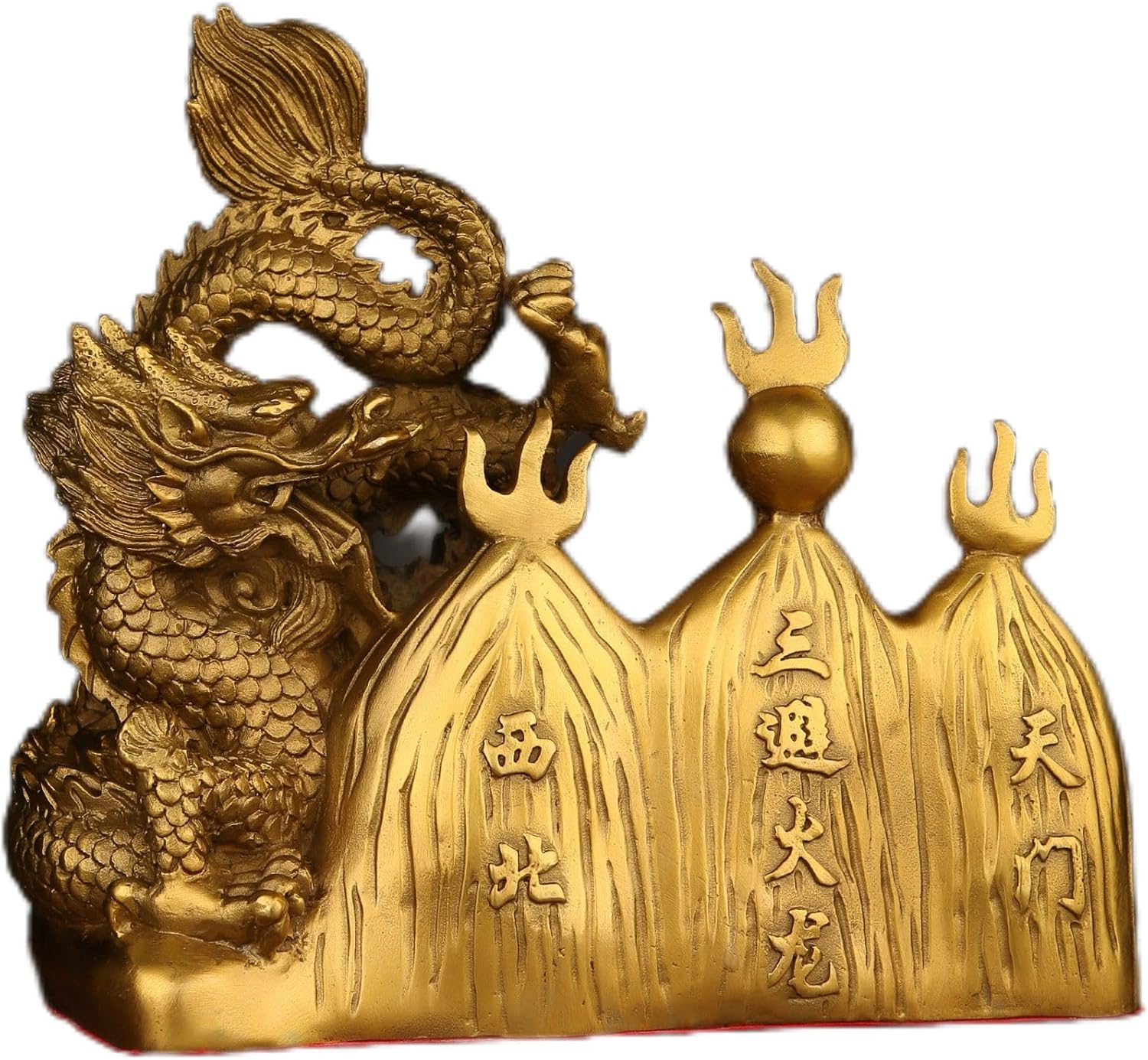 Usoway Brass Fire Dragon Figurine for Home Dcor