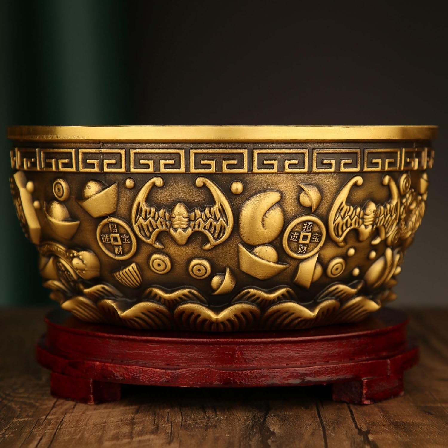 Usoway Geometric Design Gold Coin Bank