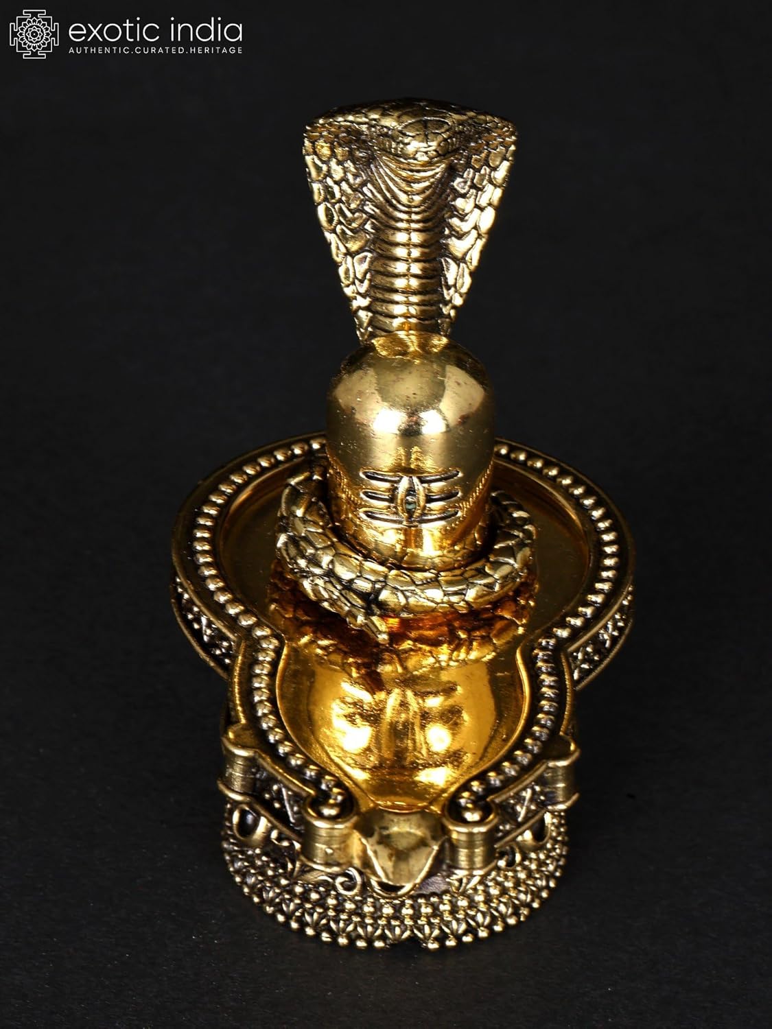 Exotic India Small Superfine Shiva Linga Brass Statue 1