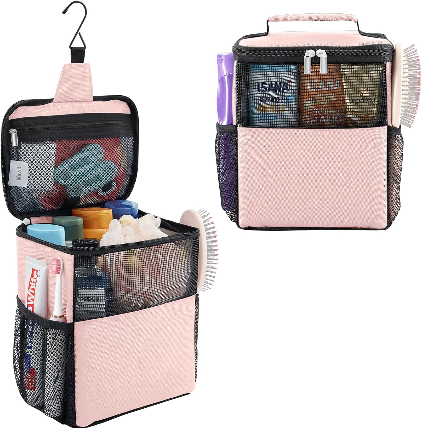 Lifewit Medium Pink Shower Caddy with Lid 1