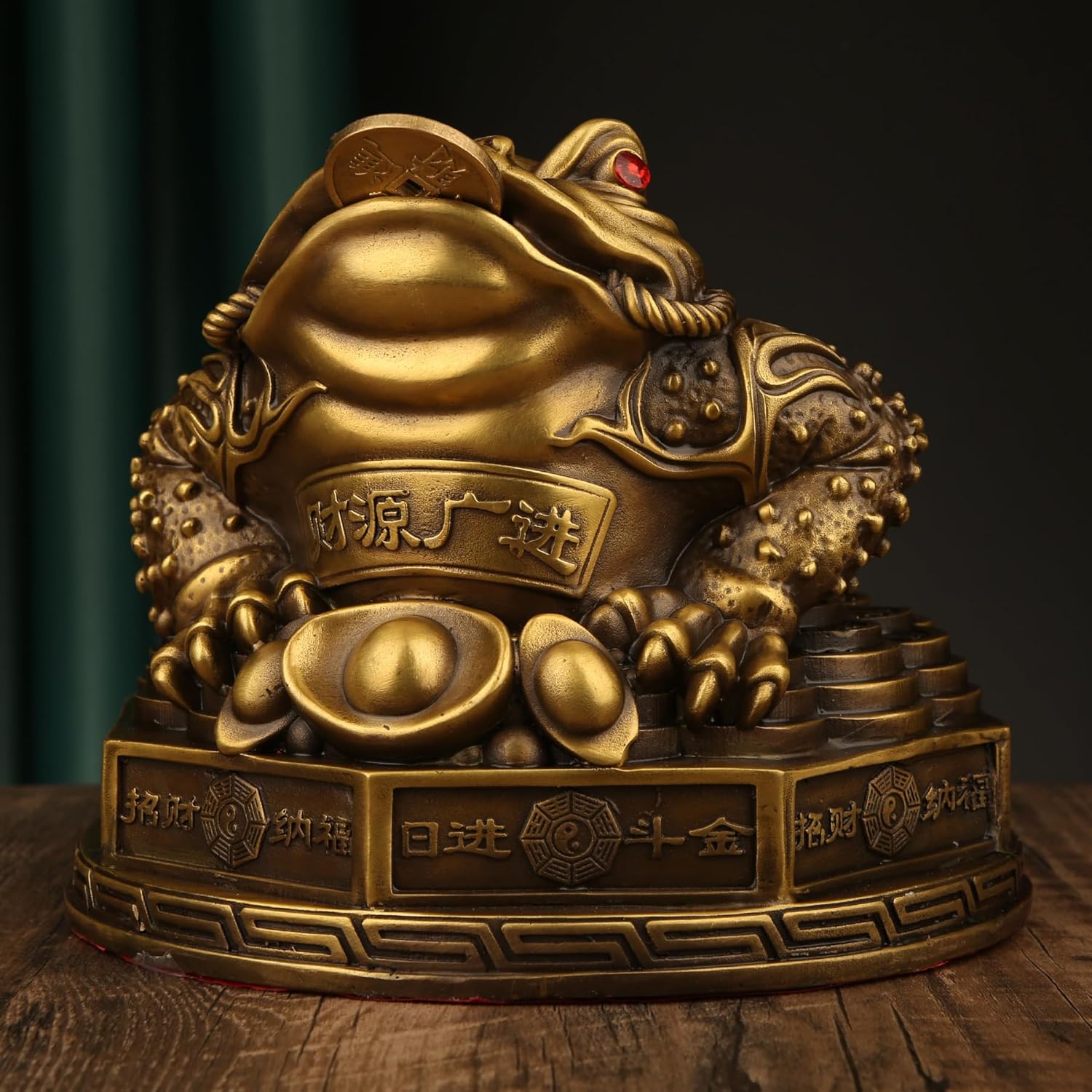 Usoway Pure Brass Golden Toad Sculpture