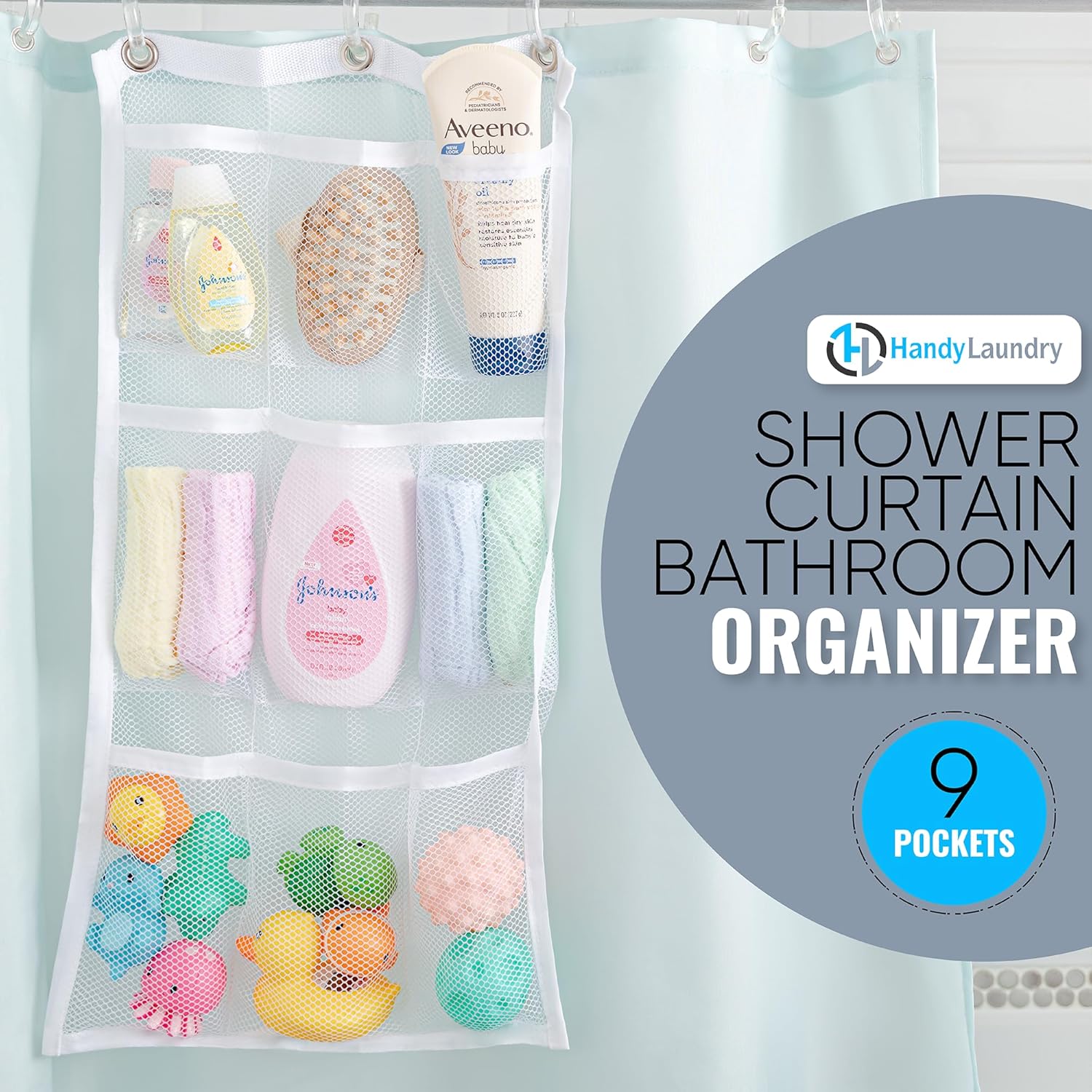 Handy Laundry 2-Pack Shower Organizer with 9 Pockets 1