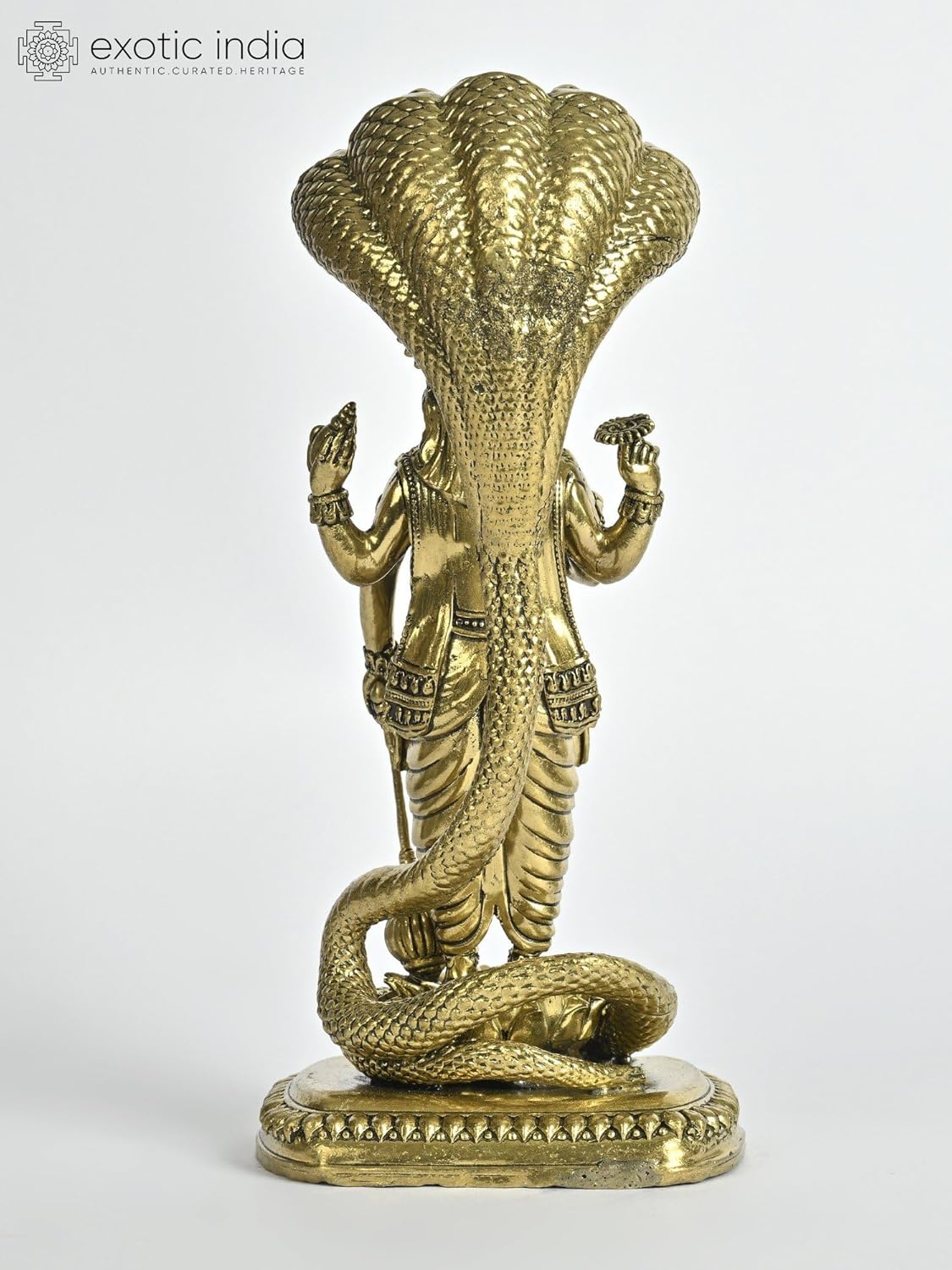 Exotic India Superfine Vishnu Brass Statue On Sheshnag 1