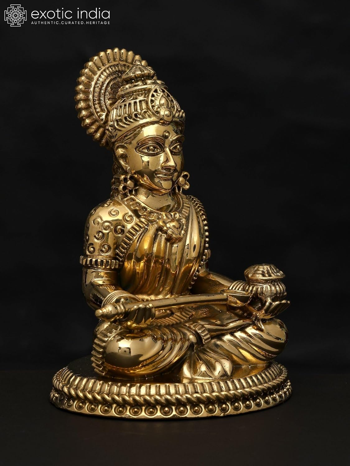 Exotic India Small Superfine Annapurna Brass Statue