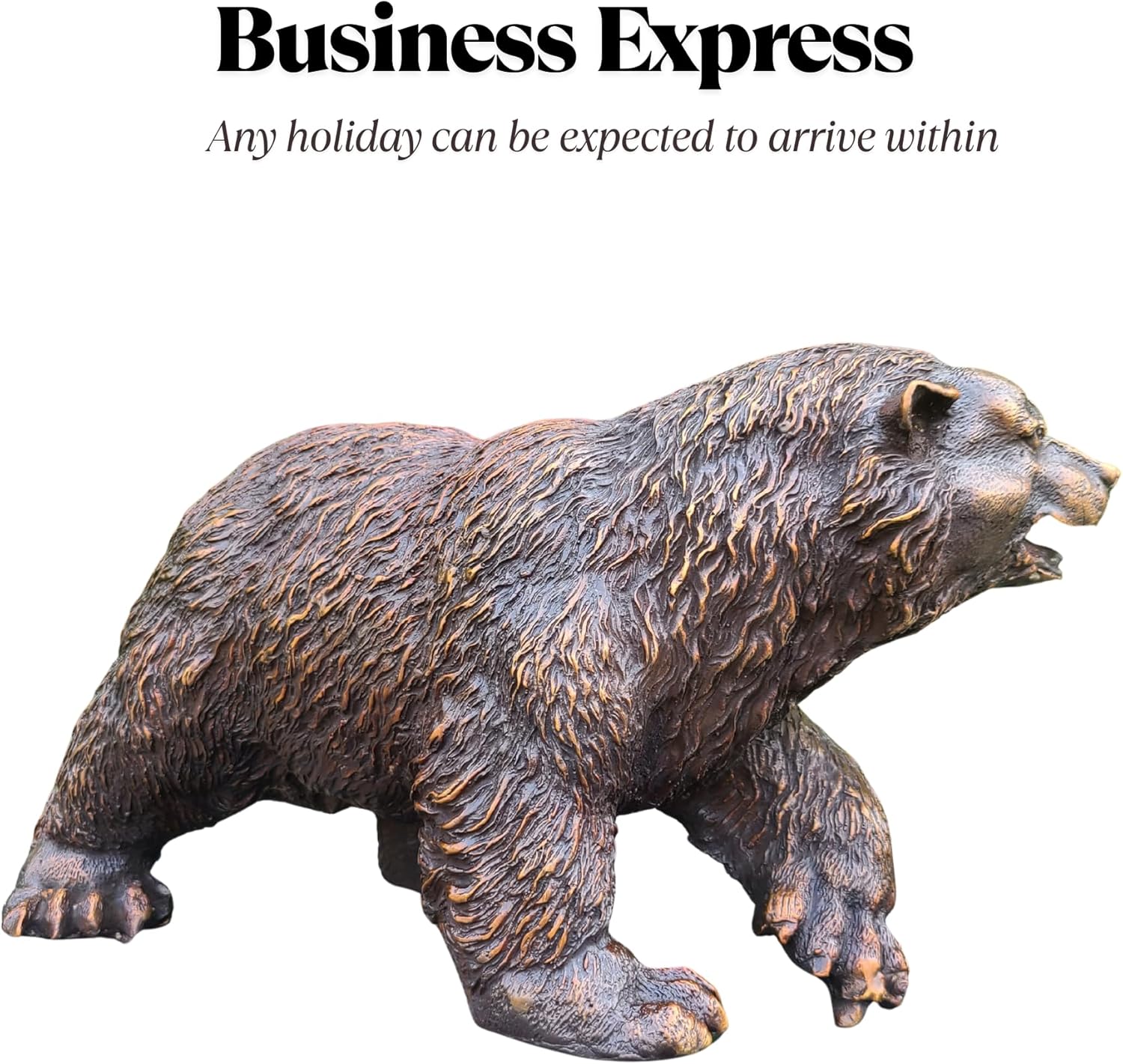 Bronze Grizzly Bear Statue 11 Inch Handmade Wildlife Sculpture
