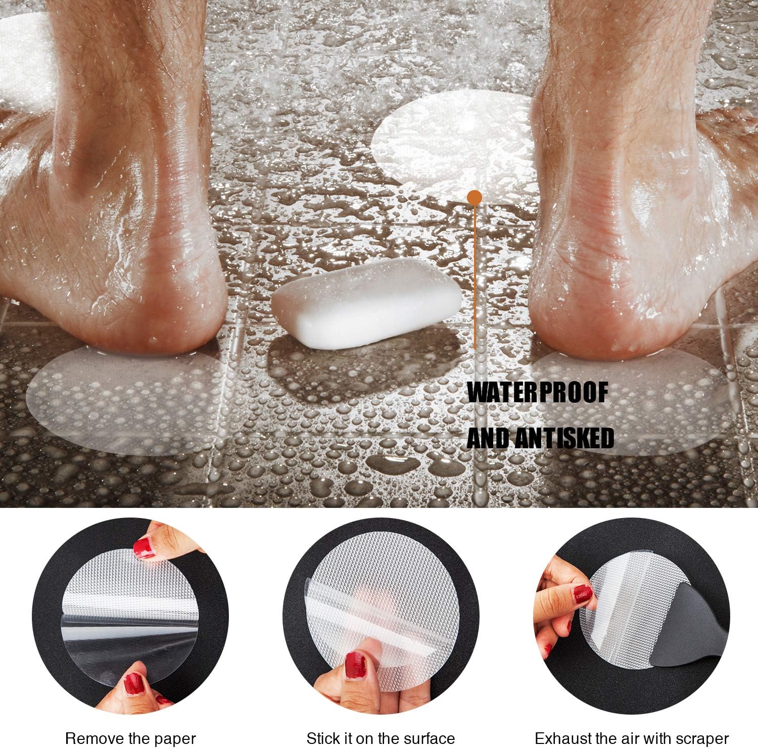 Secopad 36PCS Non-Slip Bathtub Stickers Set