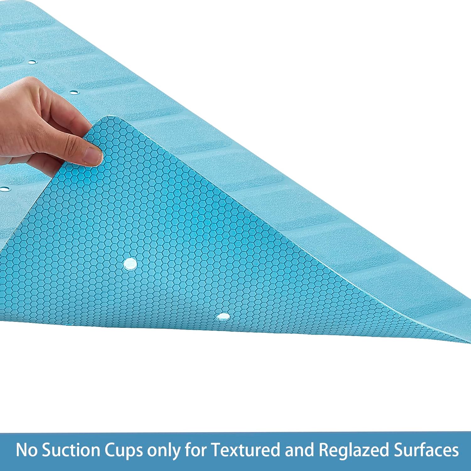 Webos Foldable Silicone Bathtub Mat - Jumbo 358 x 177 Blue