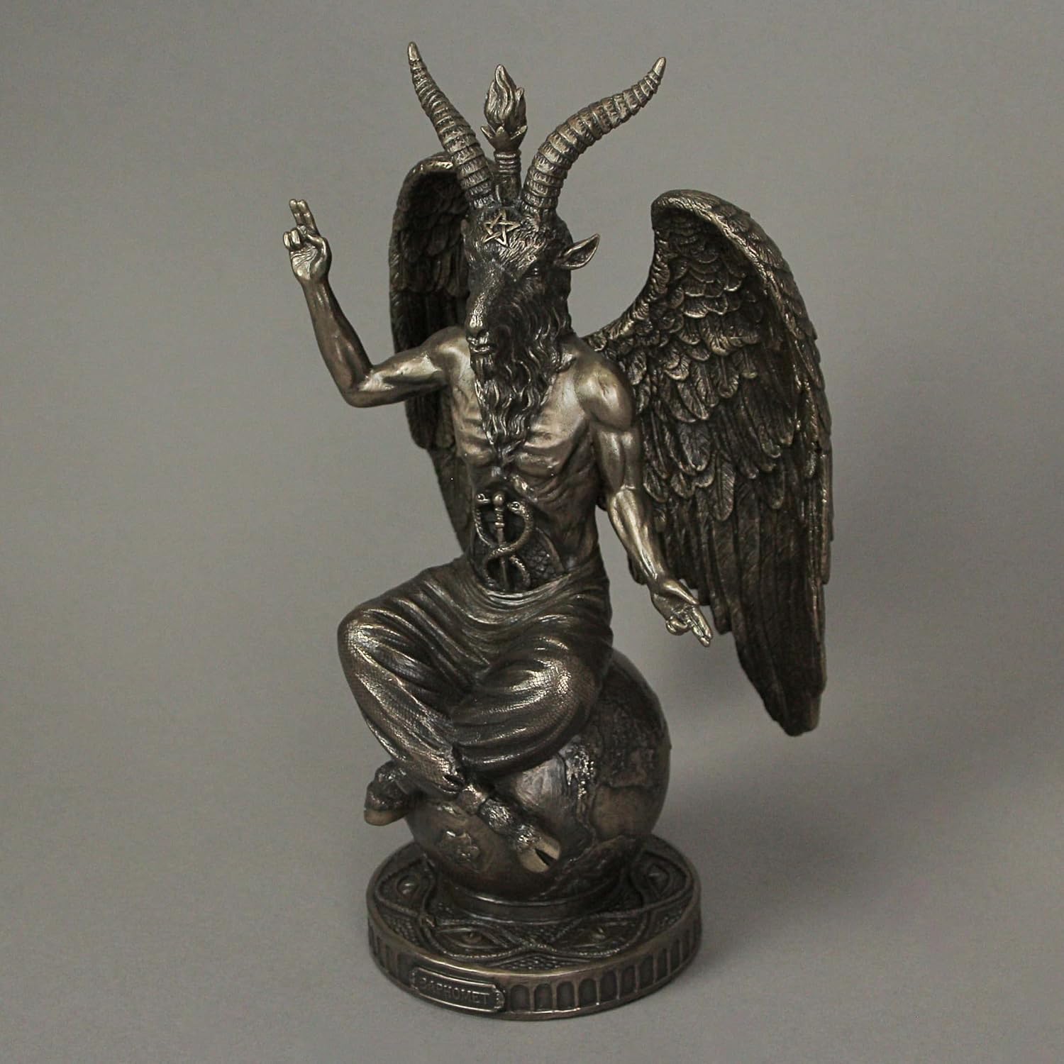 Veronese Design 1025 Tall Baphomet Statue Resin Cold Cast Bronze 1