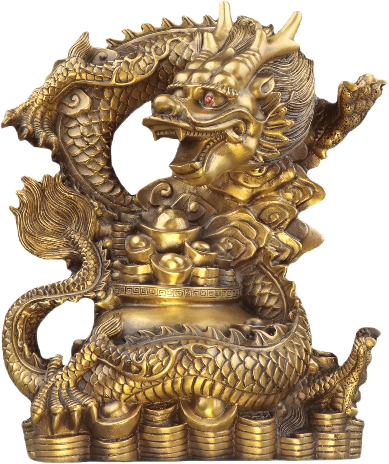 Usoway Copper Dragon Figurine Collectible Artwork