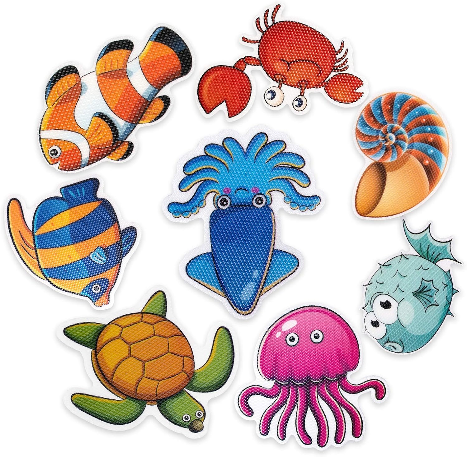 20 PCS Sea Creature Non-Slip Bathtub Stickers with Scraper