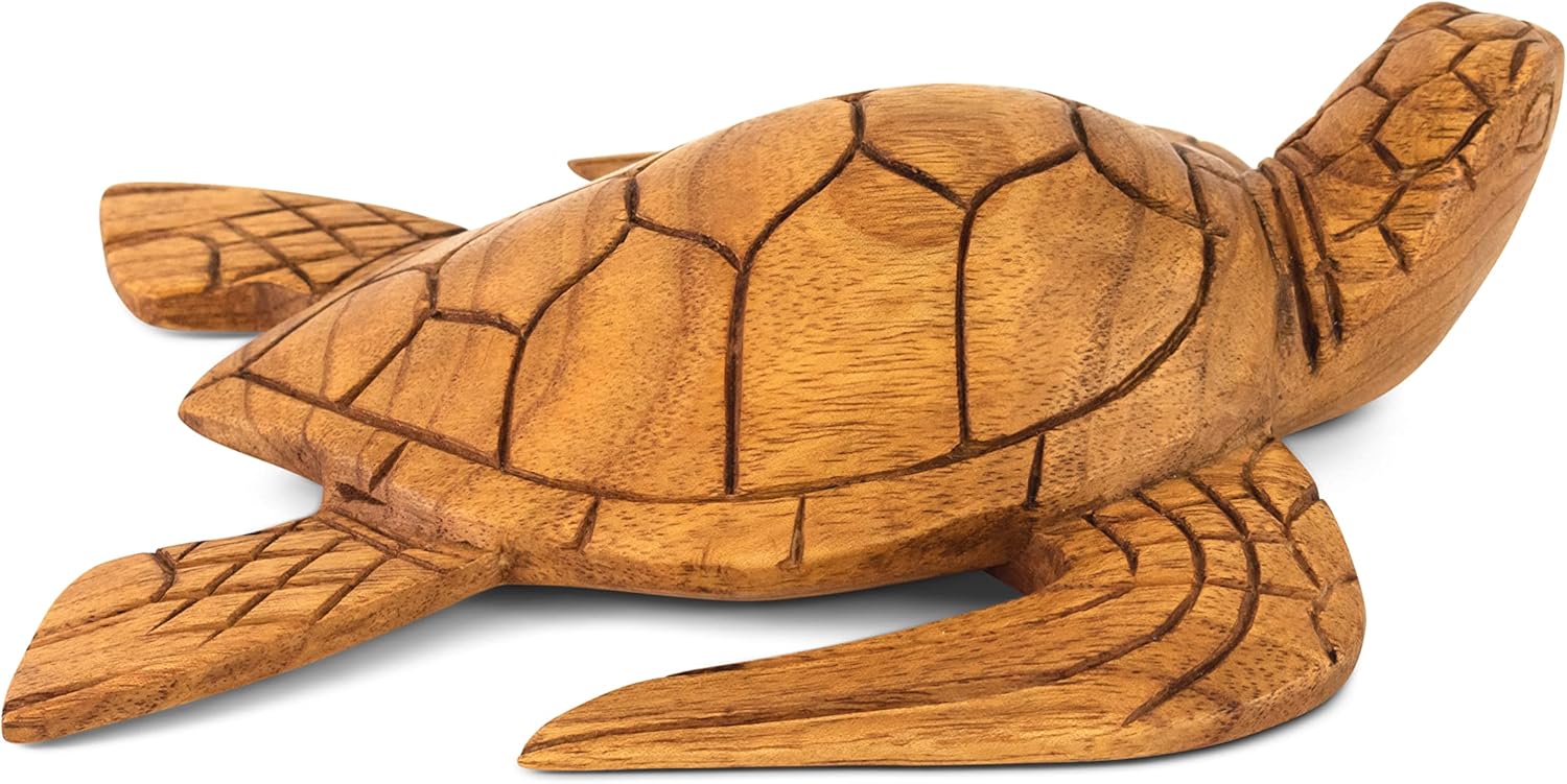 Hand Carved Wooden Tortoise Statue - 95 Long Home Decor