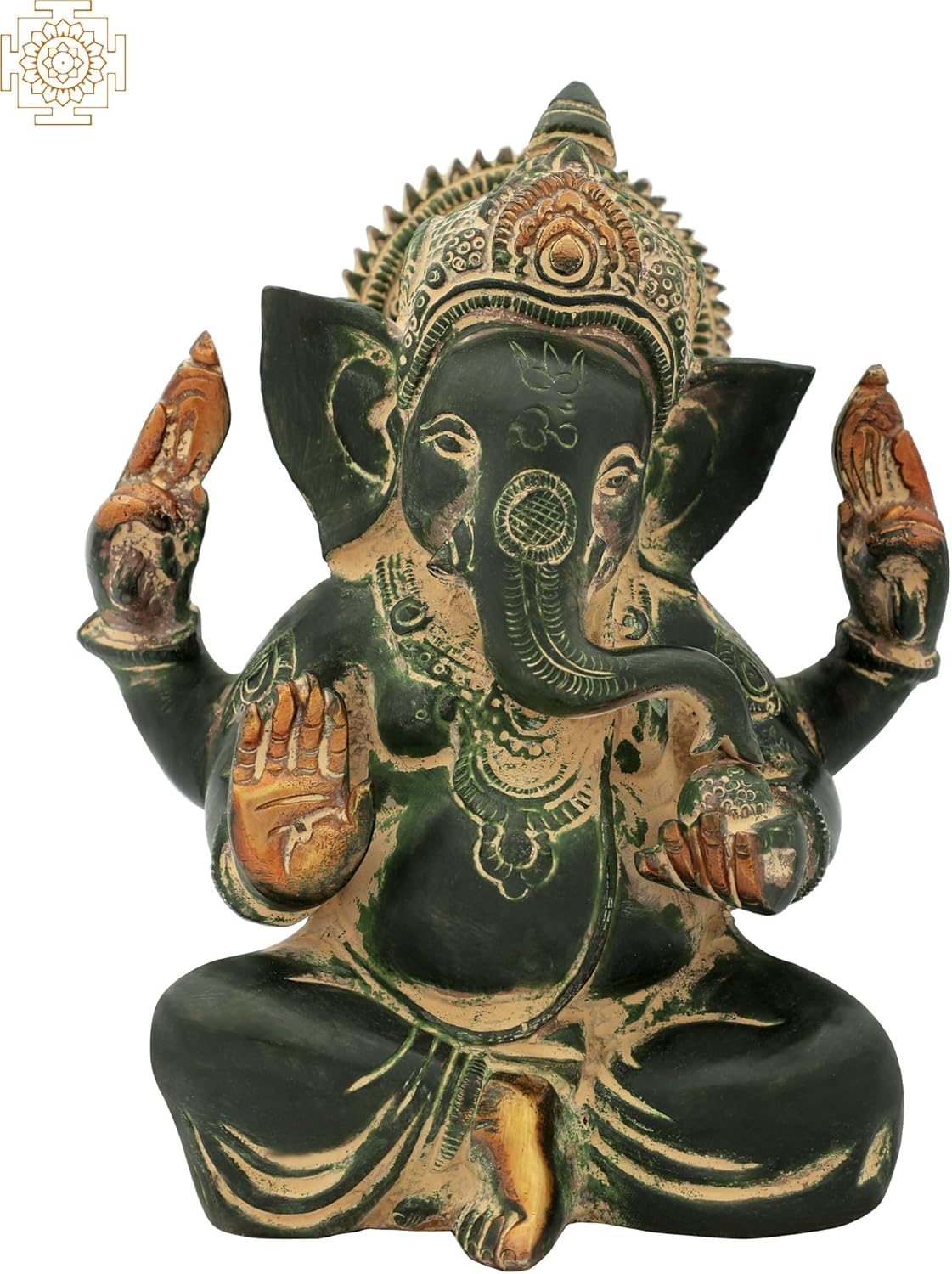 Brass Ganesha Statue Pooja Room Decor Spiritual Gift