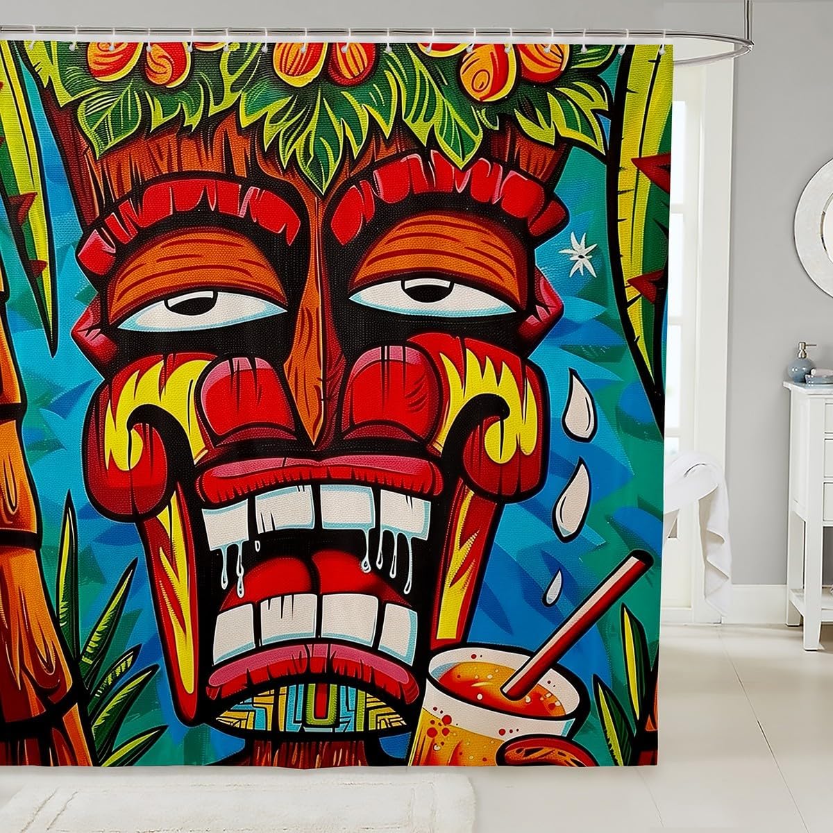 Erosebridal Tiki Warrior Shower Curtain 72x72