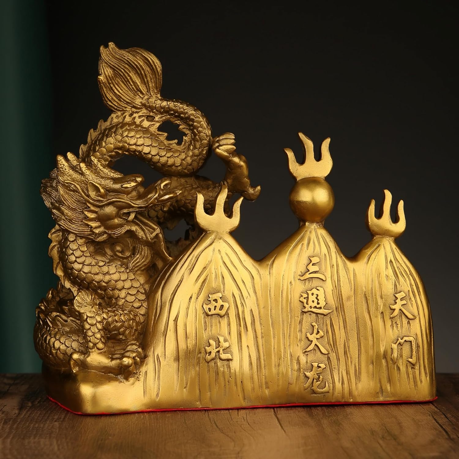 Usoway Brass Fire Dragon Figurine for Home Dcor