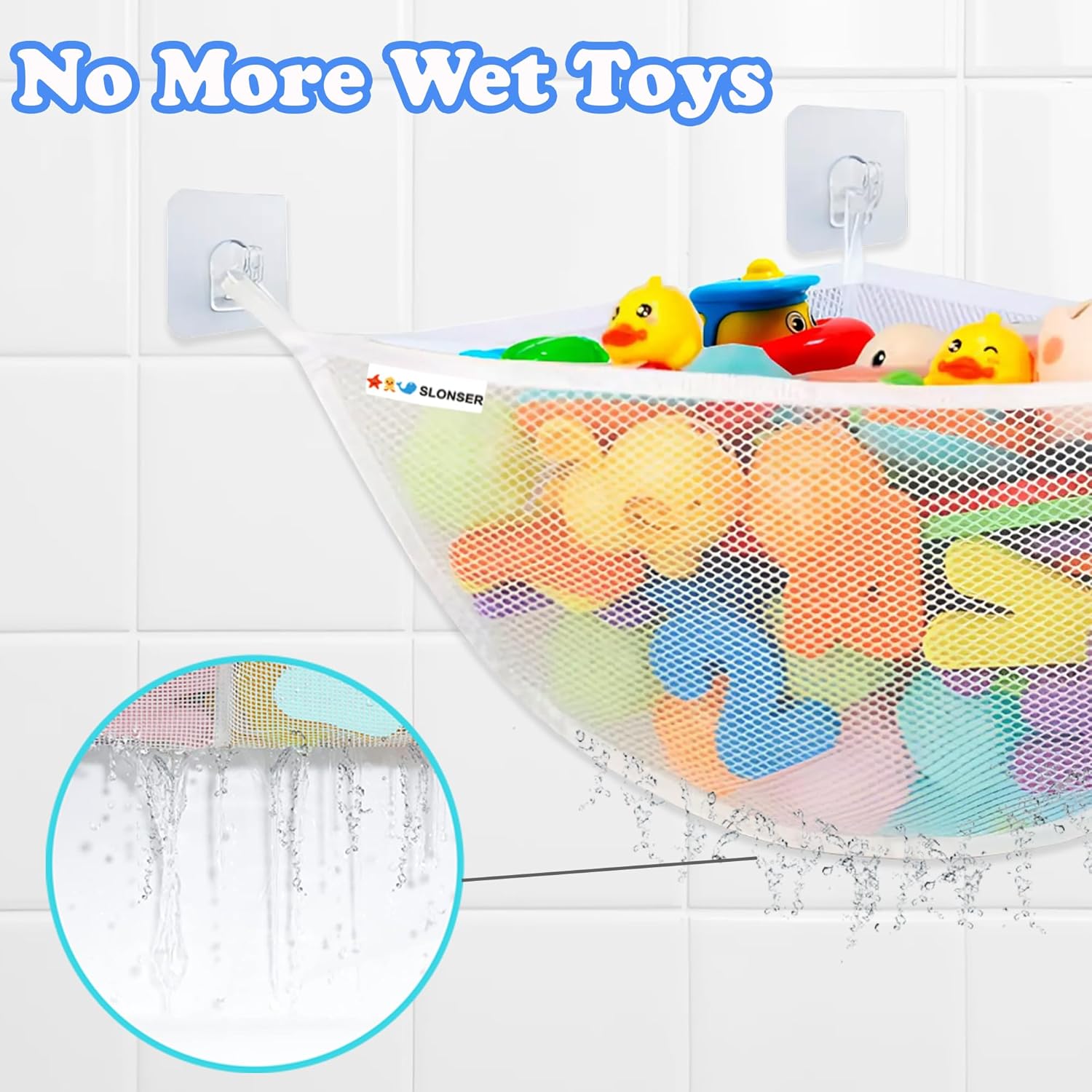 Slonser Bath Toy Holder Corner with Suction Cups