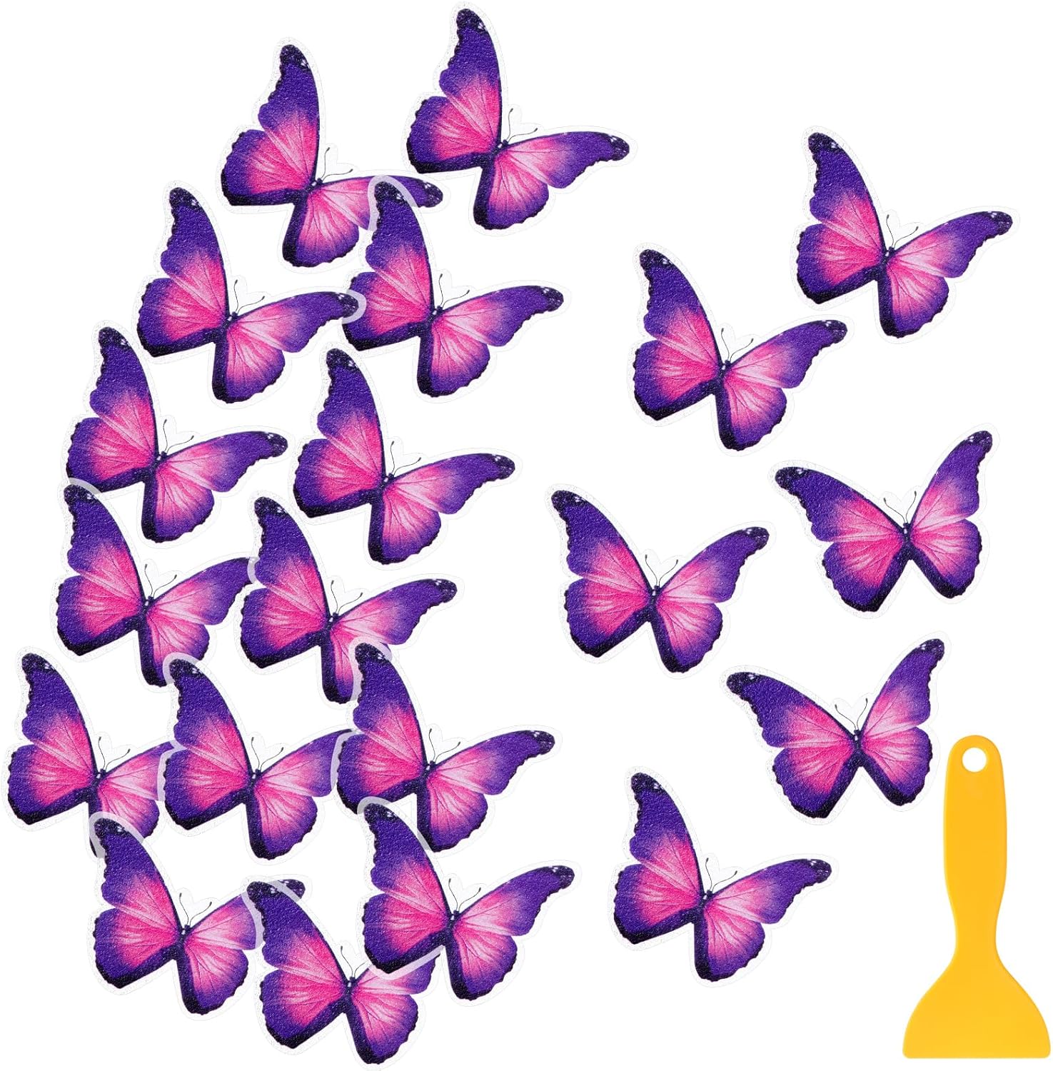 20 Pcs Non-Slip Butterfly Bathtub Stickers