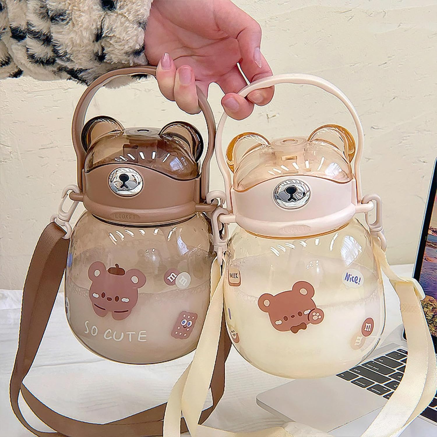 MBETA Bear Water Cup for Girls Summer Portable