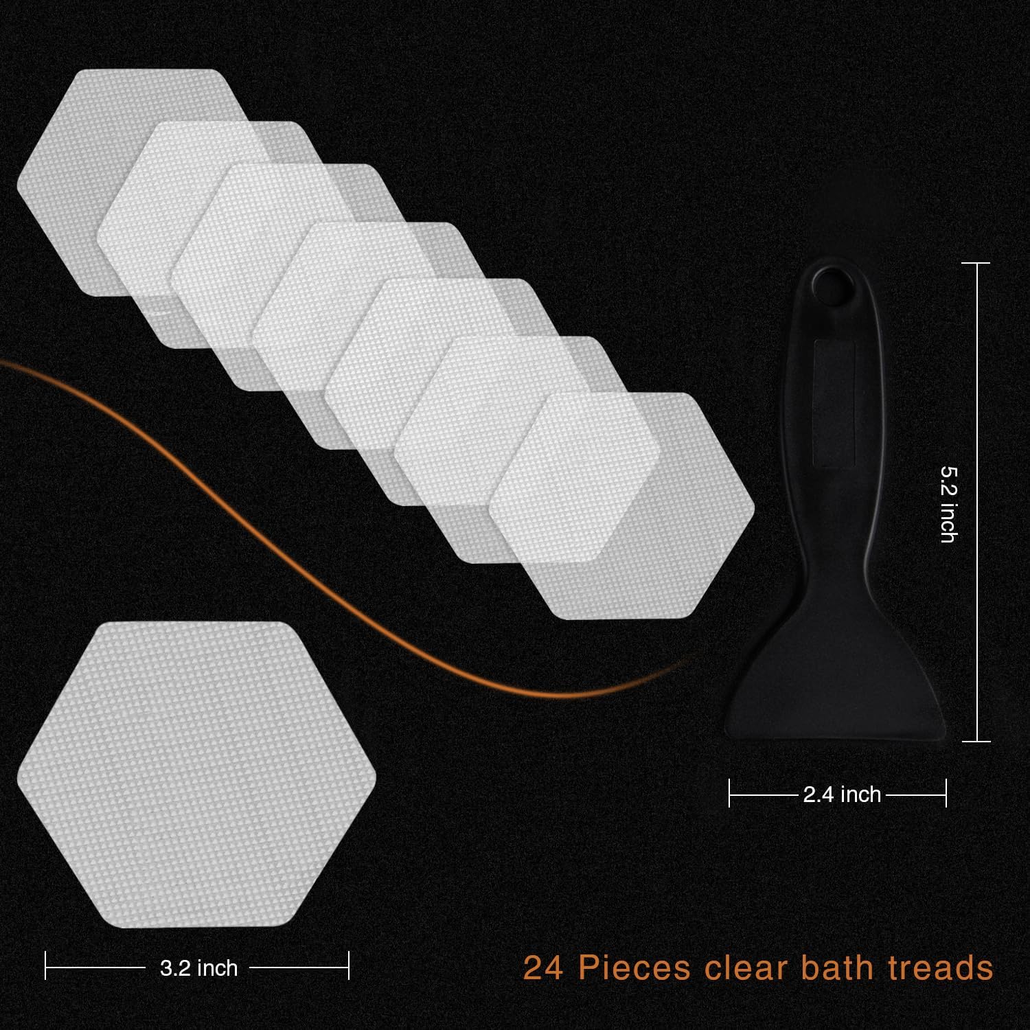 Secopad Non-Slip Bathtub Stickers with Scraper