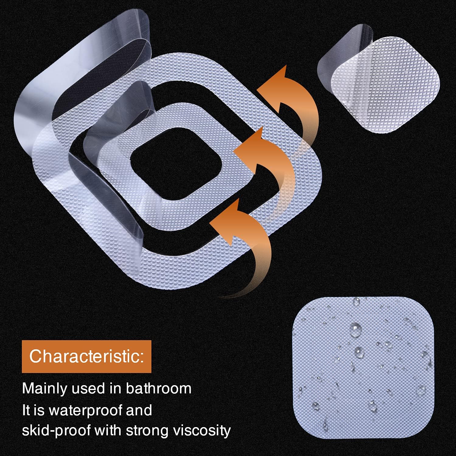 Secopad Non-Slip Bathtub Stickers 72 PCS Clear Set