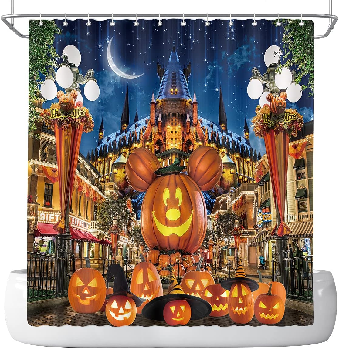 DePhoto Halloween Shower Curtain 72x72inch