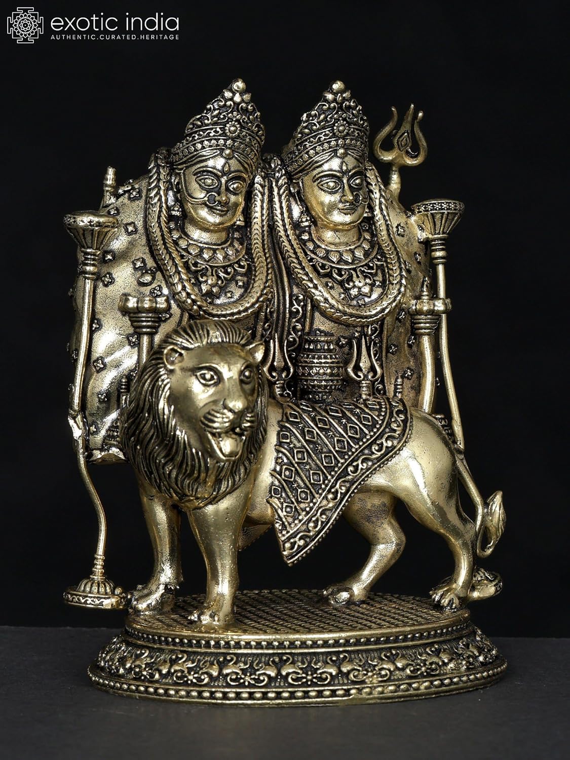 Small Superfine Maa Chamunda Devi Brass Statue for Puja