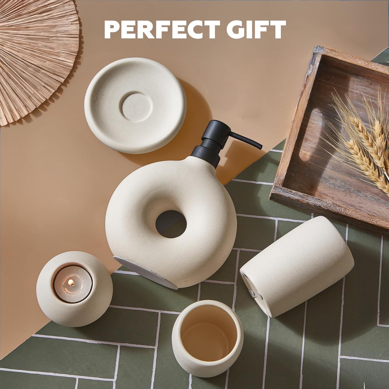 Terramoza Ceramic Bathroom Accessory Set 5 Pcs