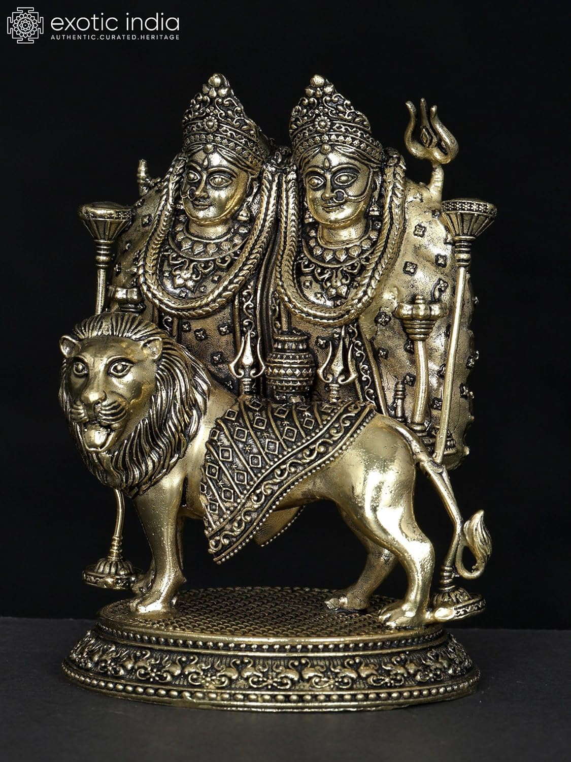 Small Superfine Maa Chamunda Devi Brass Statue for Puja