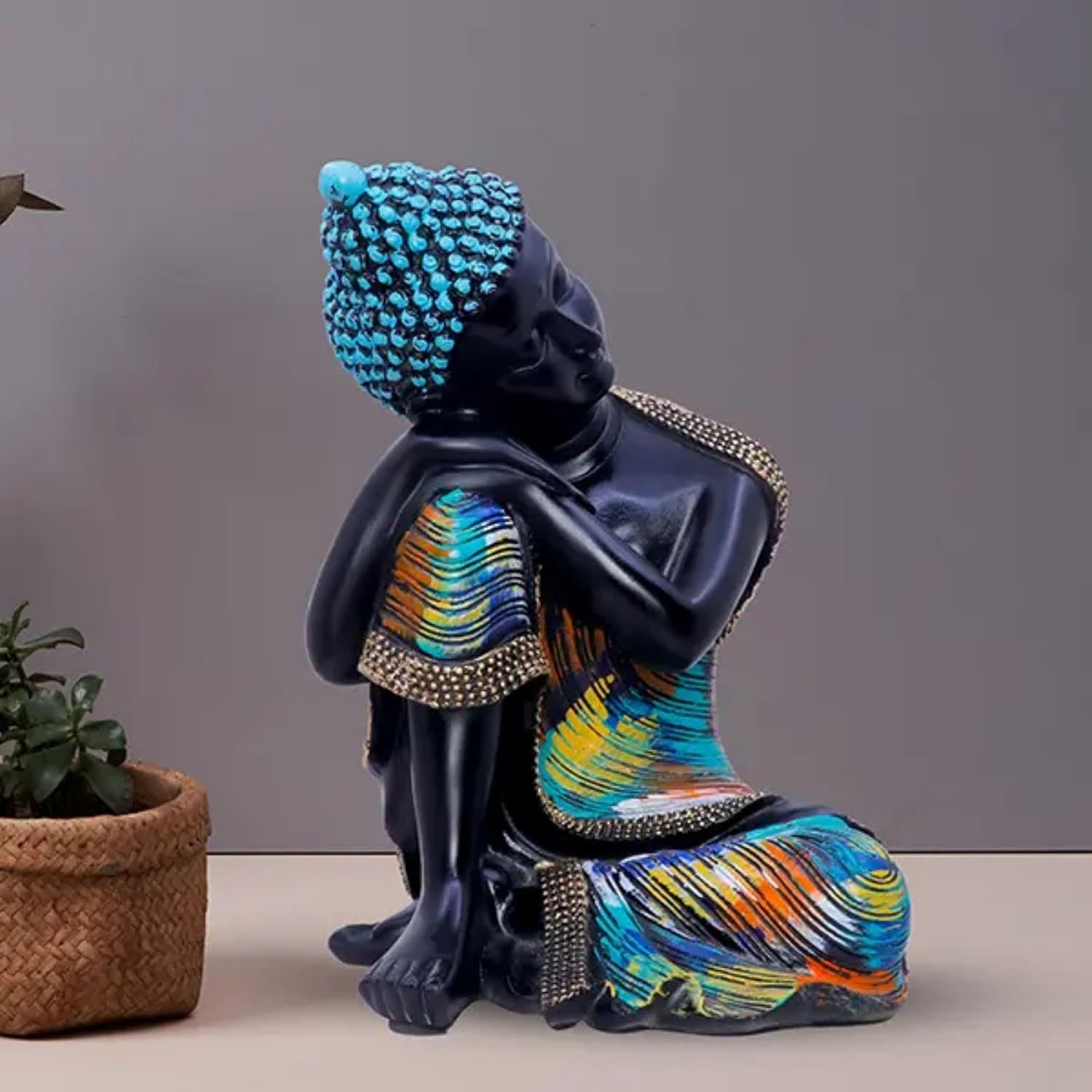 Meditating Buddha Statue Peaceful Home Decor Figure