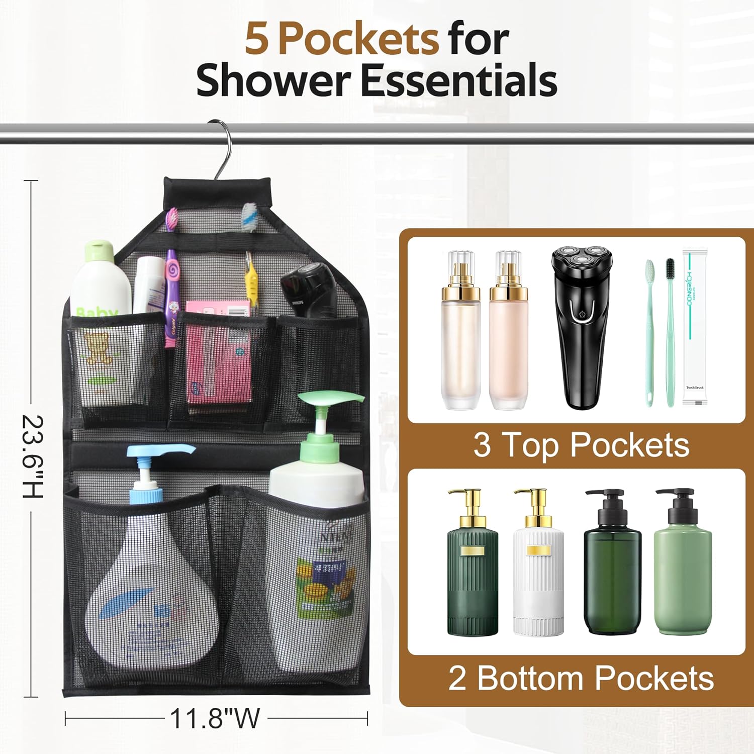 MISSLO Mesh Shower Caddy with Rotatable Hanger