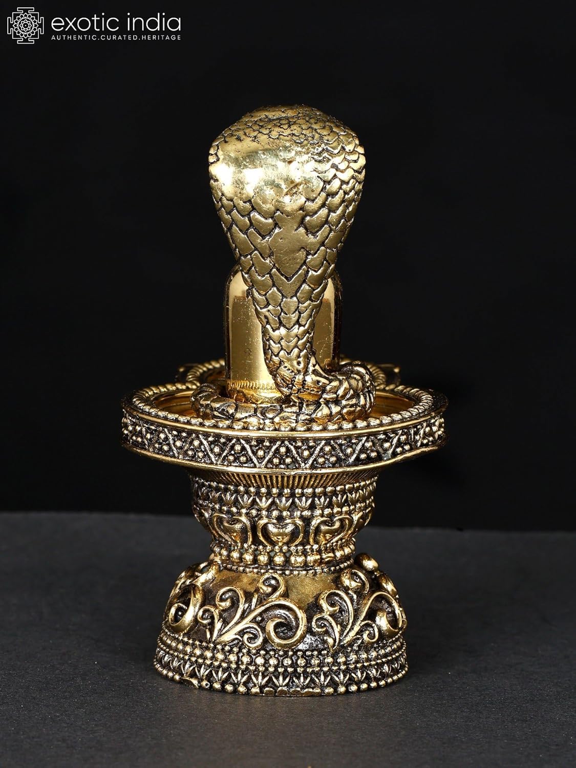 Exotic India Small Superfine Shiva Linga Brass Statue 1