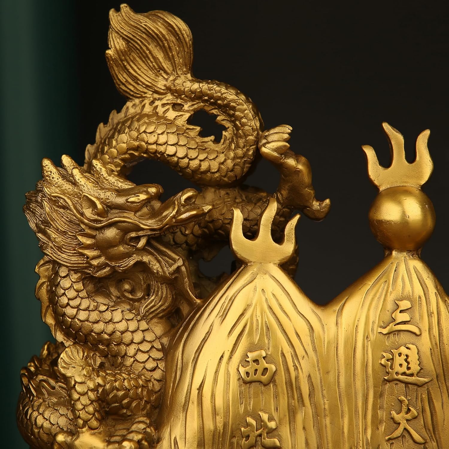 Usoway Brass Fire Dragon Figurine for Home Dcor