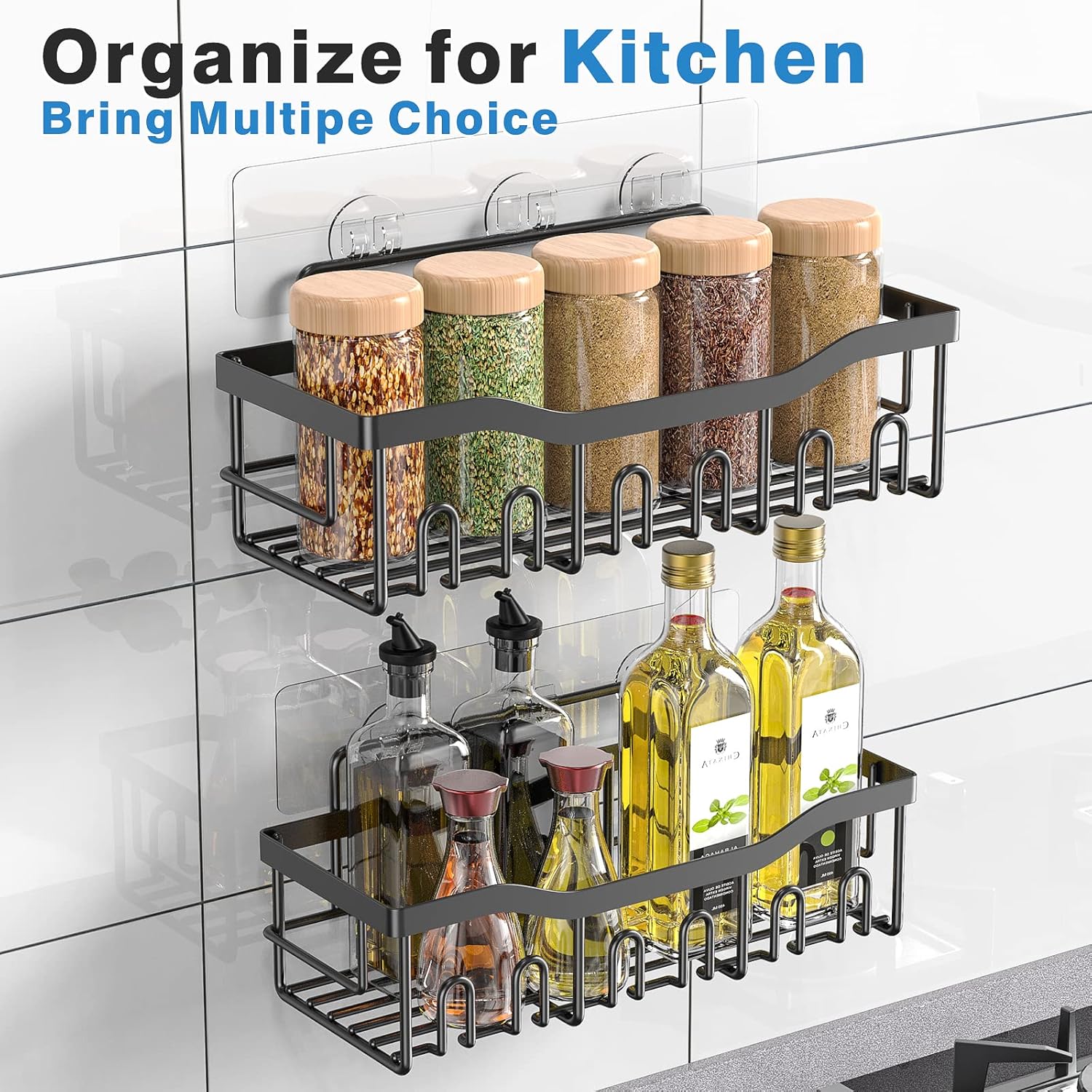 EUDELE 2 Pack Shower Caddy Organizer No Drilling