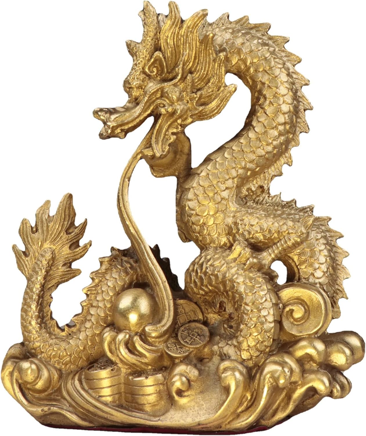 Usoway Copper Dragon Ornament with Sphere 15kg