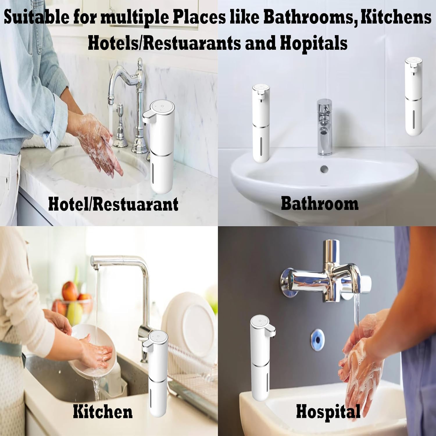Zevani Touchless Foaming Soap Dispenser with 4 Levels