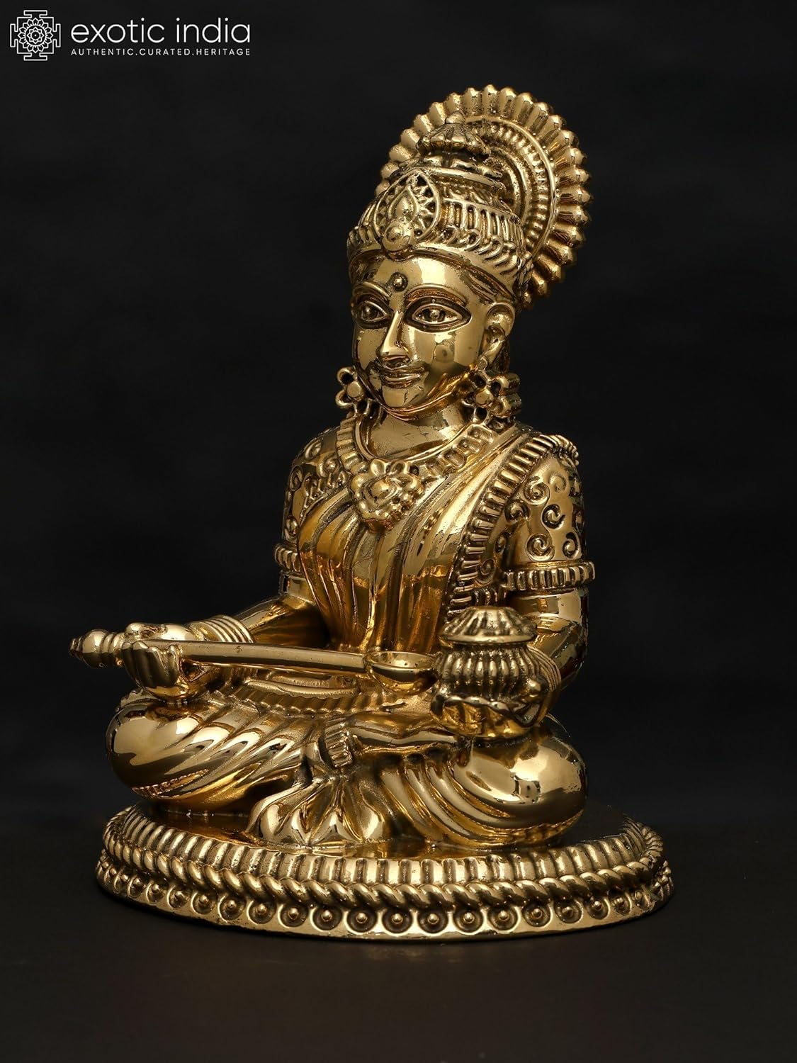 Exotic India Small Superfine Annapurna Brass Statue