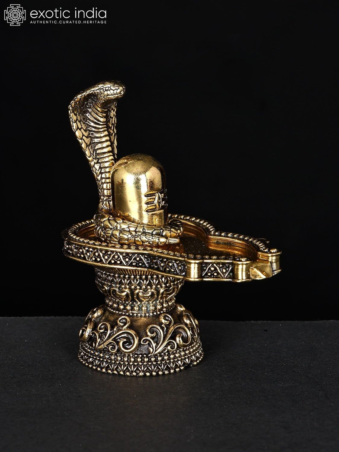 Exotic India Small Superfine Shiva Linga Brass Statue 1