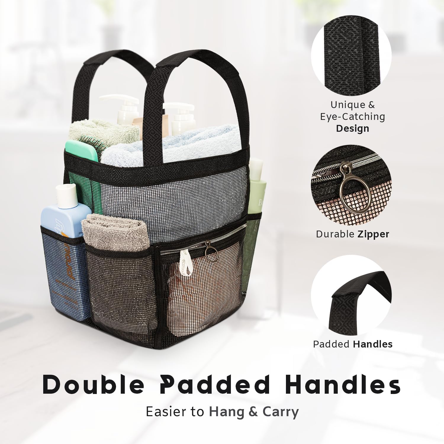 DV Lifestyle Mesh Shower Caddy with 7 Pockets and Zipper 1