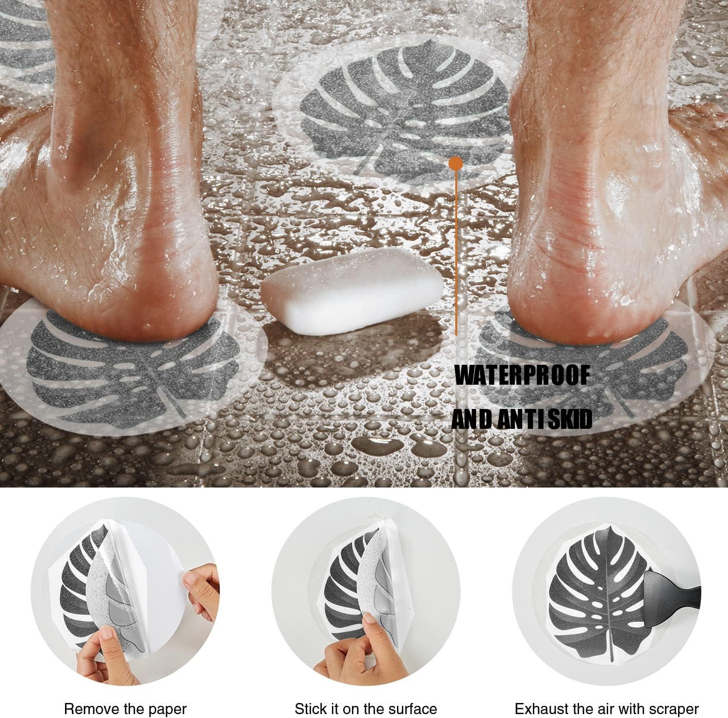 Secopad Non Slip Bathtub Stickers with Premium Scraper
