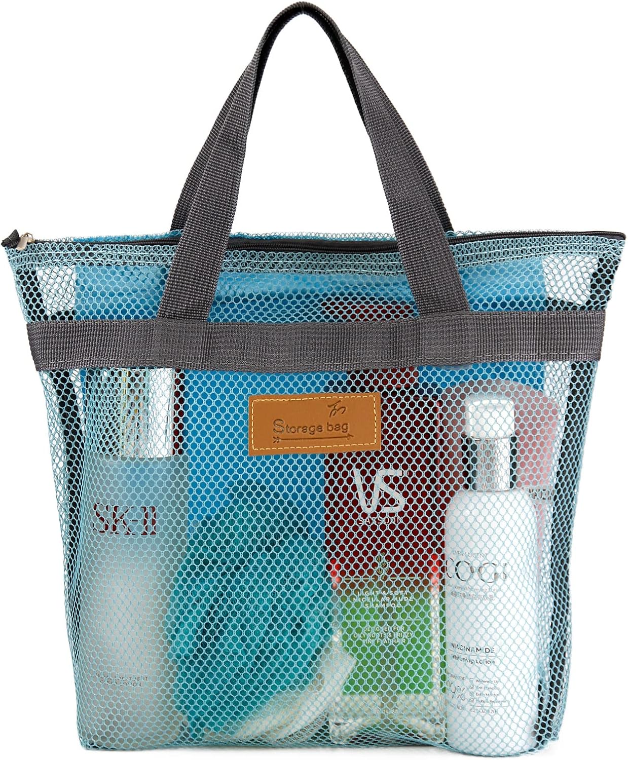 TOPASION Mesh Shower Caddy Bag for Travel and Gym