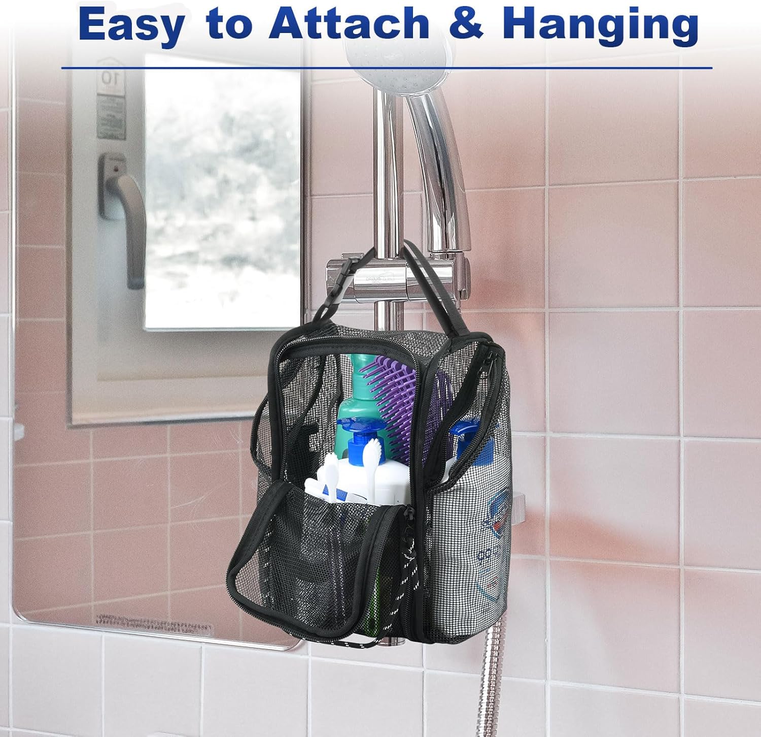 Cosmos Mesh Shower Caddy Portable Toiletry Bag