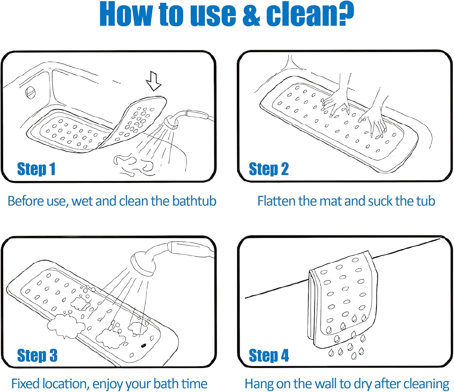 MOLFUJ Non-Slip Bathtub Mat with Suction Cups