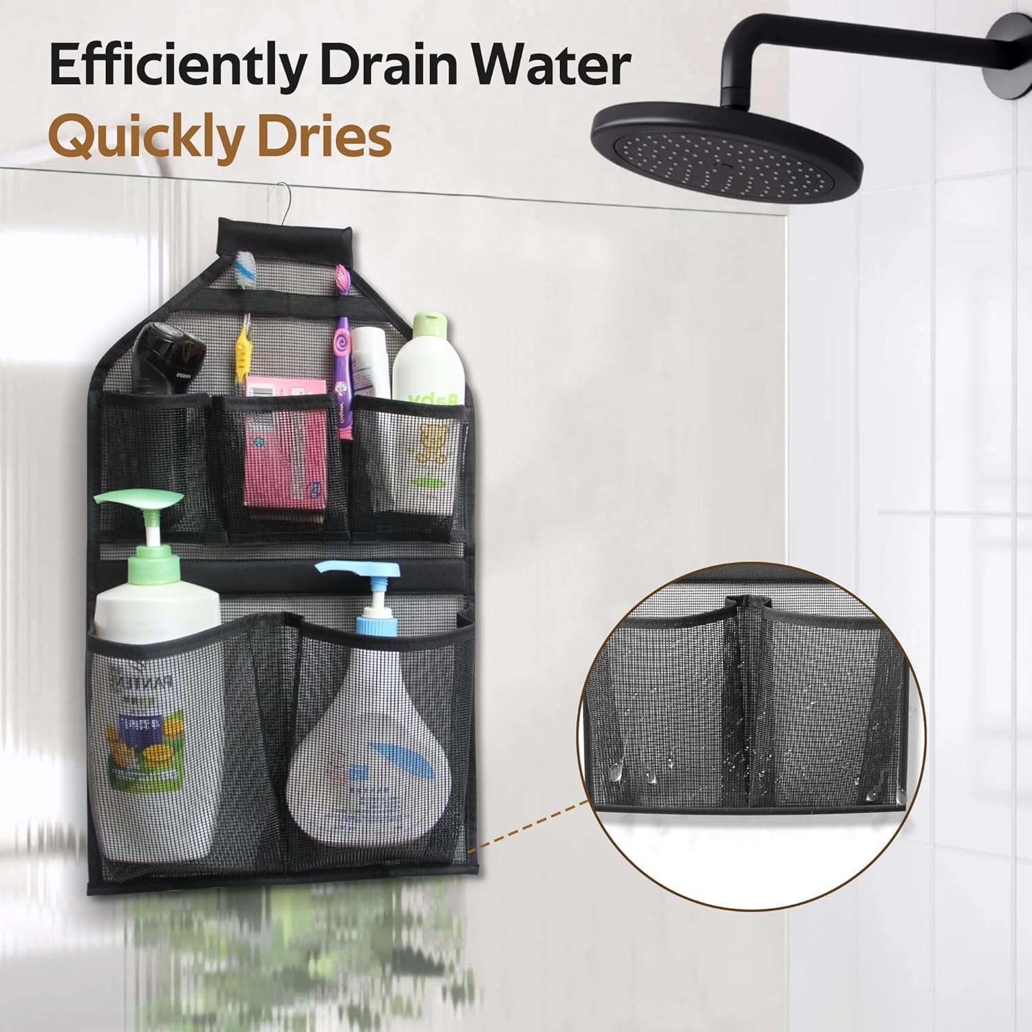 MISSLO Mesh Shower Caddy with Rotatable Hanger